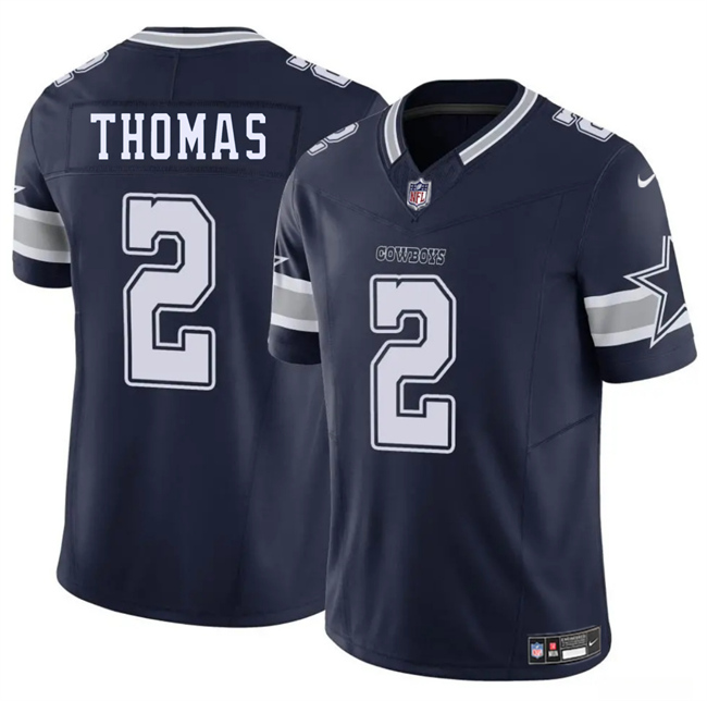 Men's Navy Dallas Cowboys #2 Juanyeh Thomas 2025 F.U.S.E Vapor Untouchable Limited Stitched Football Jersey